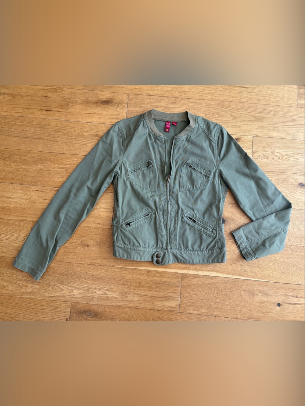 SO Olive Green Zip-Front Utility Jacket